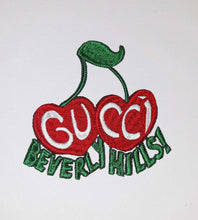 Load image into Gallery viewer, Gucci cherry patches, designer patch, Large embroidered iron on patch.