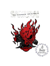 Load image into Gallery viewer, Cyberpunk 2077 patch, Embroidered back patch, Samurai, Oni Demon patch
