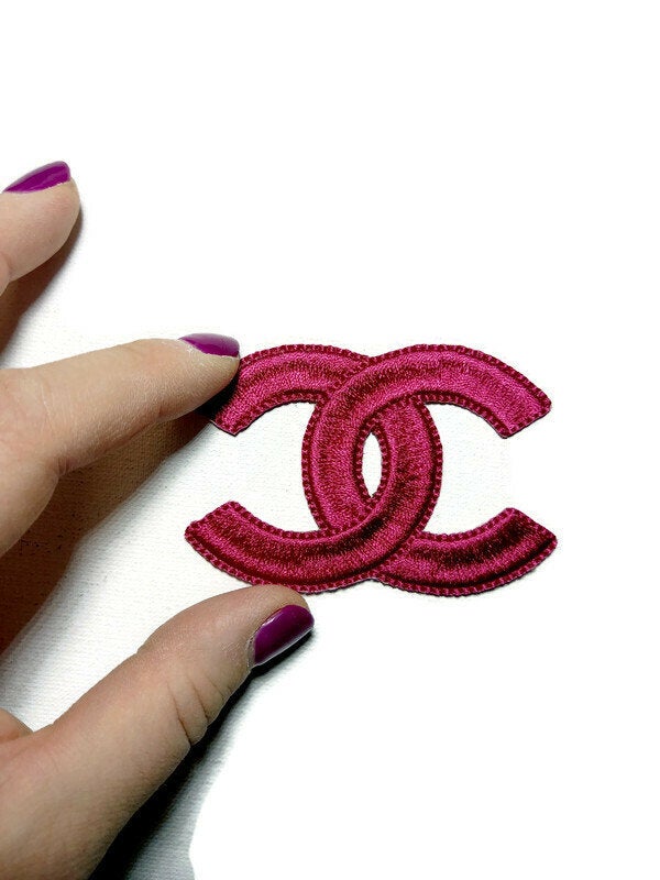 Pink Interlocking CC Logo Patch - Iron On Amazon.com: NICEVINYL Embroidered Preppy Iron on Patches  main image 4