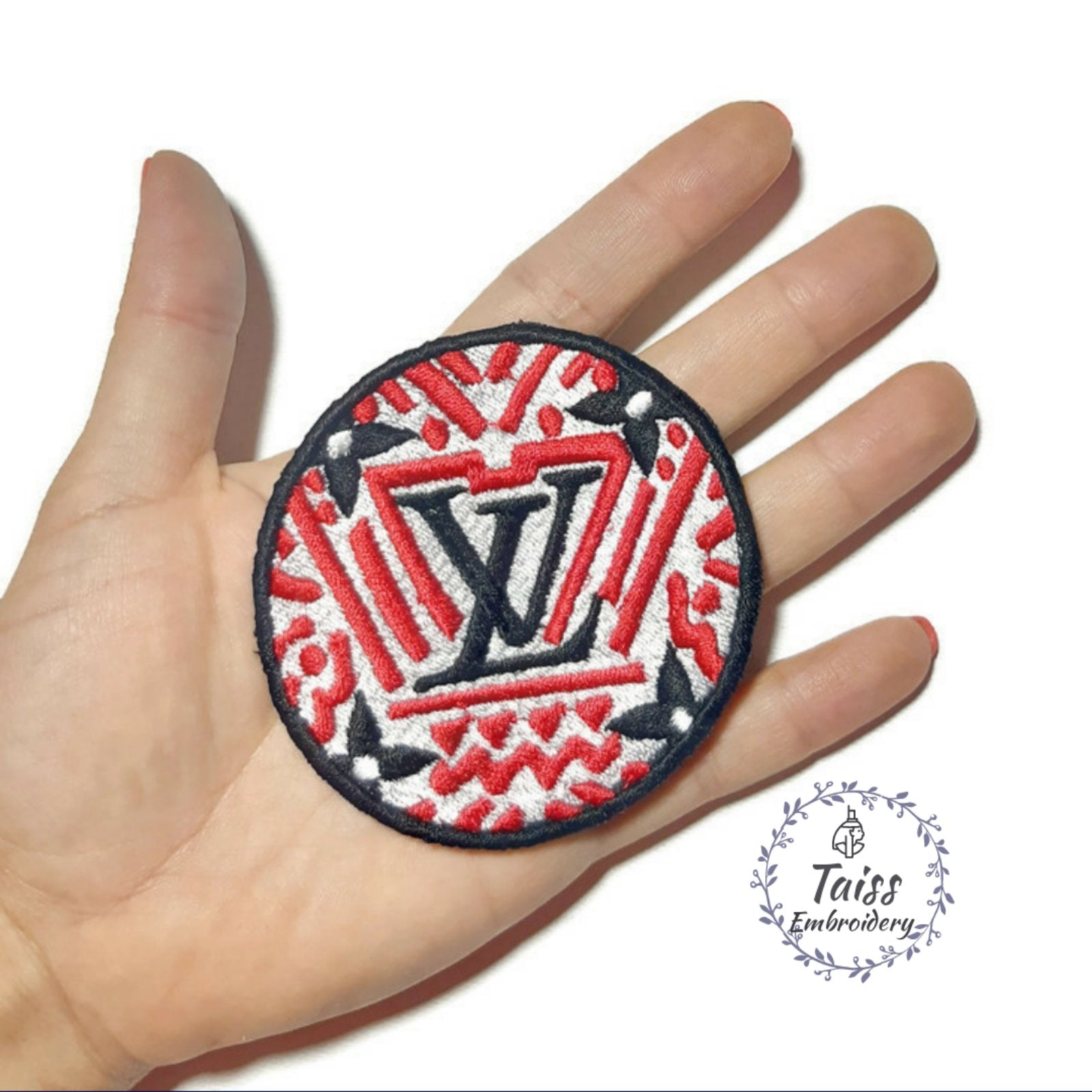 LV patch, designer patch embroidered iron on – Embroidery Taiss