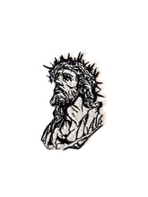 Load image into Gallery viewer, Jesus Christ Crown of Thorns Patch - Large Religious Embroidery, Christian Biker Iron-On Applique for Jackets, Faith Based Gift

