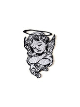 Load image into Gallery viewer, Sleeping Angel Patch - Renaissance Cherub Embroidered Iron-On - Gothic Angel with Halo - Soft Grunge Aesthetic - Baby Angel Back Patch
