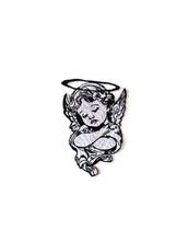 Load image into Gallery viewer, Sleeping Angel Patch - Renaissance Cherub Embroidered Iron-On - Gothic Angel with Halo - Soft Grunge Aesthetic - Baby Angel Back Patch
