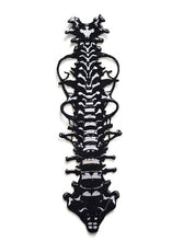Load image into Gallery viewer, Cyberpunk Spine Patch - Biomechanical Vertebrae Embroidery Iron-On - Dark Streetwear Techwear Accessory - Gothic Anatomy Bone Patch - Industrial Gear
