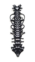 Load image into Gallery viewer, Cyberpunk Spine Patch - Biomechanical Vertebrae Embroidery Iron-On - Dark Streetwear Techwear Accessory - Gothic Anatomy Bone Patch - Industrial Gear
