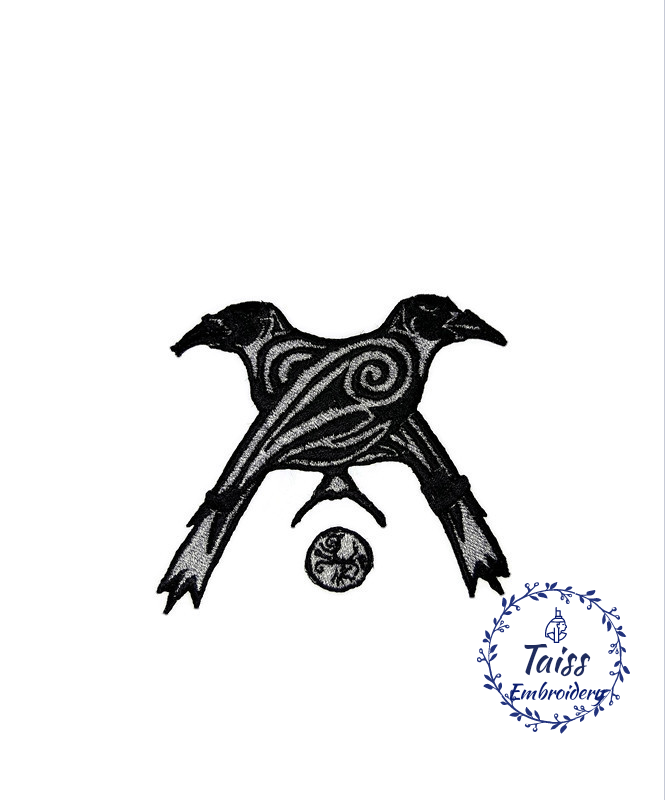 Huginn Patch Celtic Ravens • Huginn & Muninn Odin's Ravens • Viking patch ...