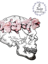Load image into Gallery viewer, Skeleton,Patch bone, Large patch, Embroidered Patch, horror patch, punk , goth patch, Flower patch Large patch 3D effect
