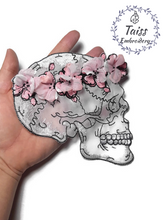 Load image into Gallery viewer, Skeleton,Patch bone, Large patch, Embroidered Patch, horror patch, punk , goth patch, Flower patch Large patch 3D effect
