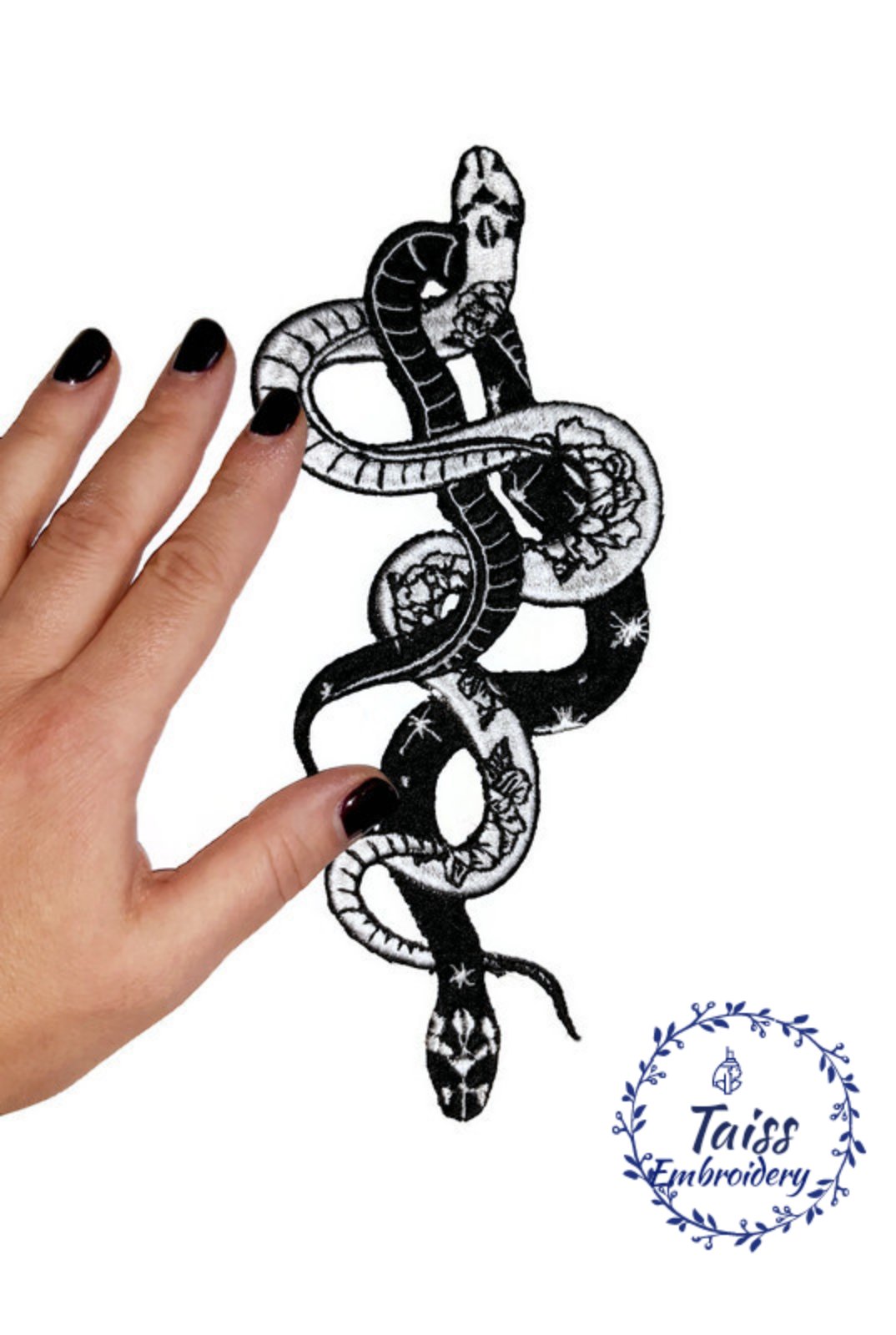 Black and white snake patch