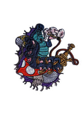 Load image into Gallery viewer, Caterpillar on mushroom. Alice in wonderland patch
