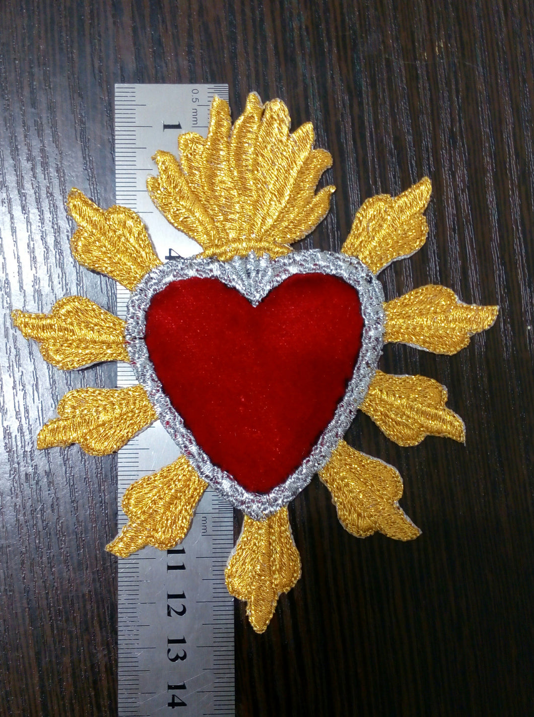 Sacred heart patch Large iron on patch Embroidered patch