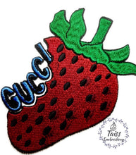 Load image into Gallery viewer, Strawberry Patches for denim jackets Patch for shirt Strawberry patch Large embroidered iron on patch Fruit patches
