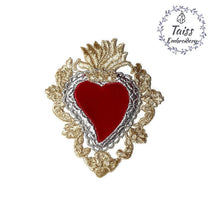 Load image into Gallery viewer, Sacred heart embroidered patch Large iron on patch
