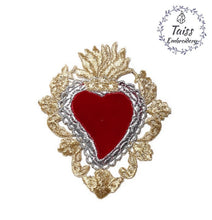 Load image into Gallery viewer, Sacred heart embroidered patch Large iron on patch
