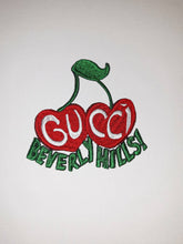 Load image into Gallery viewer, Gucci cherry patches, designer patch,  Large embroidered iron on patch.
